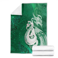 New Zealand Matariki Blanket Maori Manaia Galaxy Silver Fern Green Color LT22 - Polynesian Pride