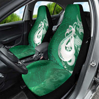 New Zealand Matariki Car Seat Cover Maori Manaia Galaxy Silver Fern Green Color