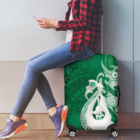 New Zealand Matariki Luggage Cover Maori Manaia Galaxy Silver Fern Green Color