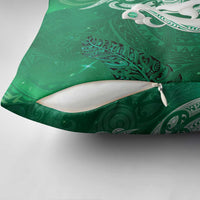 New Zealand Matariki Pillow Cover Maori Manaia Galaxy Silver Fern Green Color