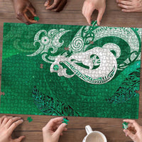 New Zealand Matariki Puzzle Maori Manaia Galaxy Silver Fern Green Color LT22 - Polynesian Pride