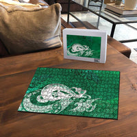 New Zealand Matariki Puzzle Maori Manaia Galaxy Silver Fern Green Color LT22 - Polynesian Pride