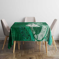 New Zealand Matariki Tablecloth Maori Manaia Galaxy Silver Fern Green Color LT22 - Polynesian Pride