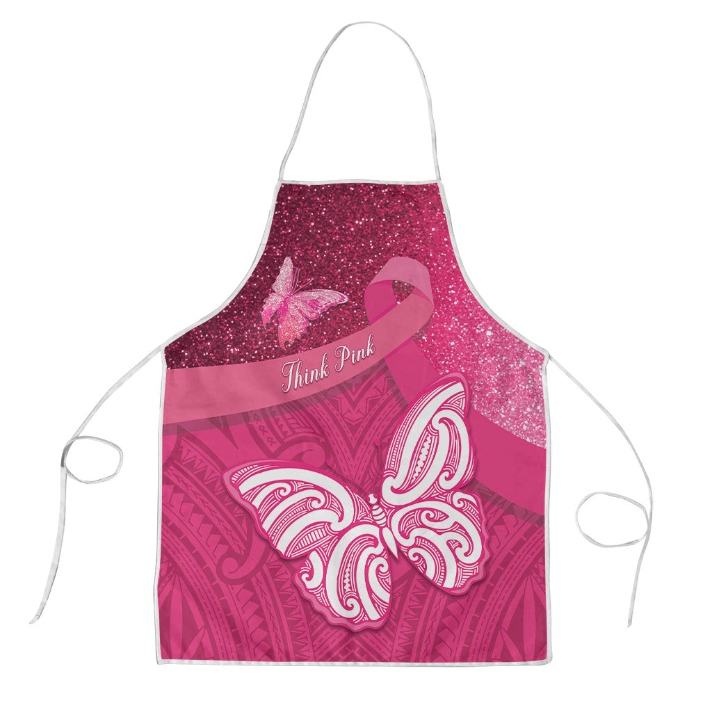 New Zealand Breast Cancer Awareness Apron Pink Ribbon Butterfly Maori Pattern LT22 Pink - Polynesian Pride