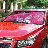 New Zealand Breast Cancer Awareness Auto Sun Shade Pink Ribbon Butterfly Maori Pattern LT22 - Polynesian Pride