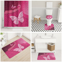 New Zealand Breast Cancer Awareness Bathroom Set Pink Ribbon Butterfly Maori Pattern LT22 - Polynesian Pride