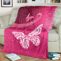 New Zealand Breast Cancer Awareness Blanket Pink Ribbon Butterfly Maori Pattern LT22 - Polynesian Pride