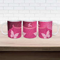 New Zealand Breast Cancer Awareness Ceramic Mug Pink Ribbon Butterfly Maori Pattern LT22 - Polynesian Pride