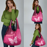 New Zealand Breast Cancer Awareness Grocery Bag Pink Ribbon Butterfly Maori Pattern LT22 - Polynesian Pride