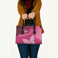 New Zealand Breast Cancer Awareness Leather Bag Pink Ribbon Butterfly Maori Pattern LT22 - Polynesian Pride