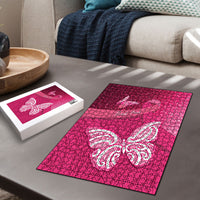 New Zealand Breast Cancer Awareness Puzzle Pink Ribbon Butterfly Maori Pattern LT22 - Polynesian Pride