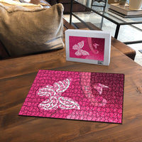New Zealand Breast Cancer Awareness Puzzle Pink Ribbon Butterfly Maori Pattern LT22 - Polynesian Pride