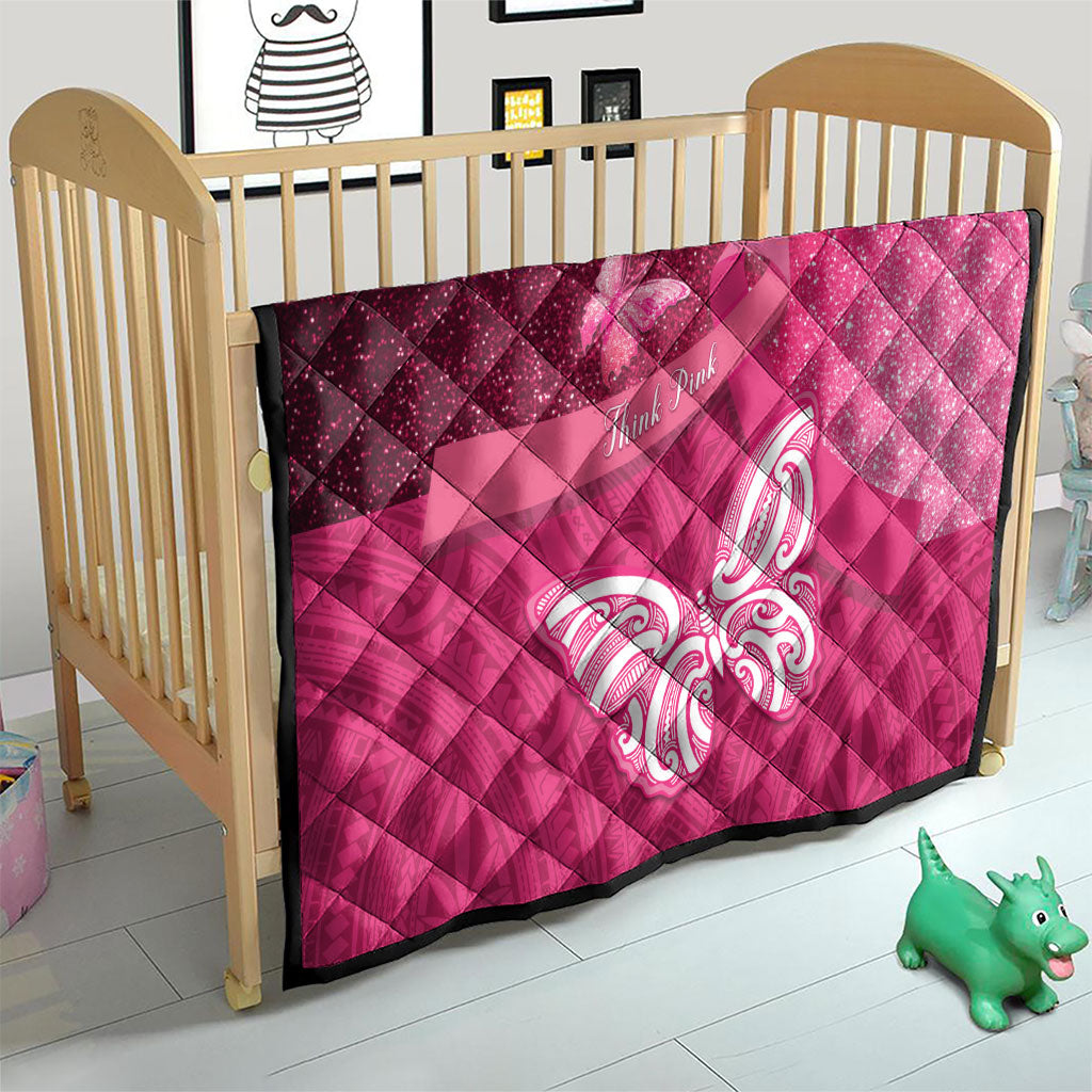 New Zealand Breast Cancer Awareness Quilt Pink Ribbon Butterfly Maori Pattern