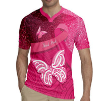 New Zealand Breast Cancer Awareness Rugby Jersey Pink Ribbon Butterfly Maori Pattern LT22 - Polynesian Pride
