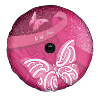New Zealand Breast Cancer Awareness Spare Tire Cover Pink Ribbon Butterfly Maori Pattern