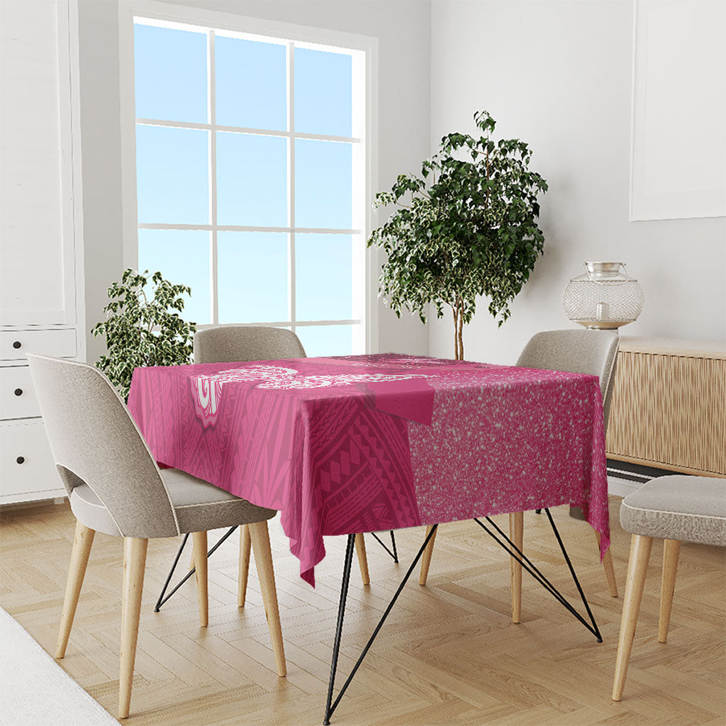 New Zealand Breast Cancer Awareness Tablecloth Pink Ribbon Butterfly Maori Pattern LT22 - Polynesian Pride