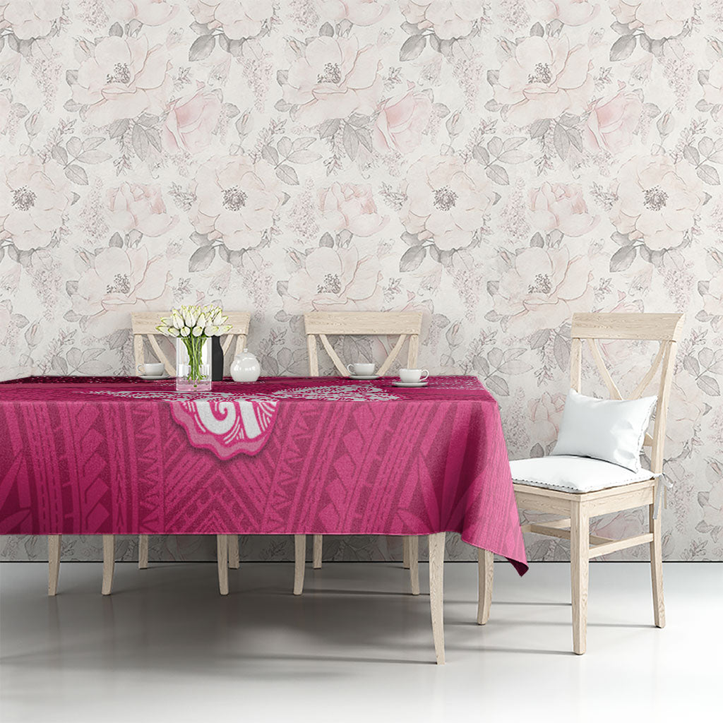 New Zealand Breast Cancer Awareness Tablecloth Pink Ribbon Butterfly Maori Pattern LT22 - Polynesian Pride
