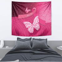 New Zealand Breast Cancer Awareness Tapestry Pink Ribbon Butterfly Maori Pattern LT22 - Polynesian Pride