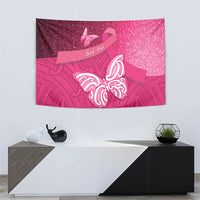 New Zealand Breast Cancer Awareness Tapestry Pink Ribbon Butterfly Maori Pattern LT22 - Polynesian Pride