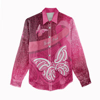 New Zealand Breast Cancer Awareness Women Casual Shirt Pink Ribbon Butterfly Maori Pattern