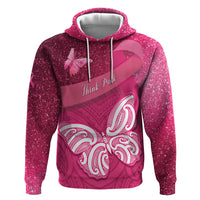 New Zealand Breast Cancer Awareness Zip Hoodie Pink Ribbon Butterfly Maori Pattern