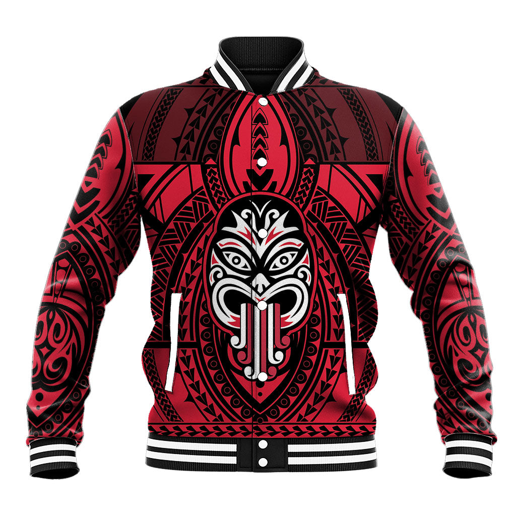 New Zealand Maori Language Week Baseball Jacket Te Wiki O Te Reo Maori Hei Tiki LT22 Unisex Red - Polynesian Pride