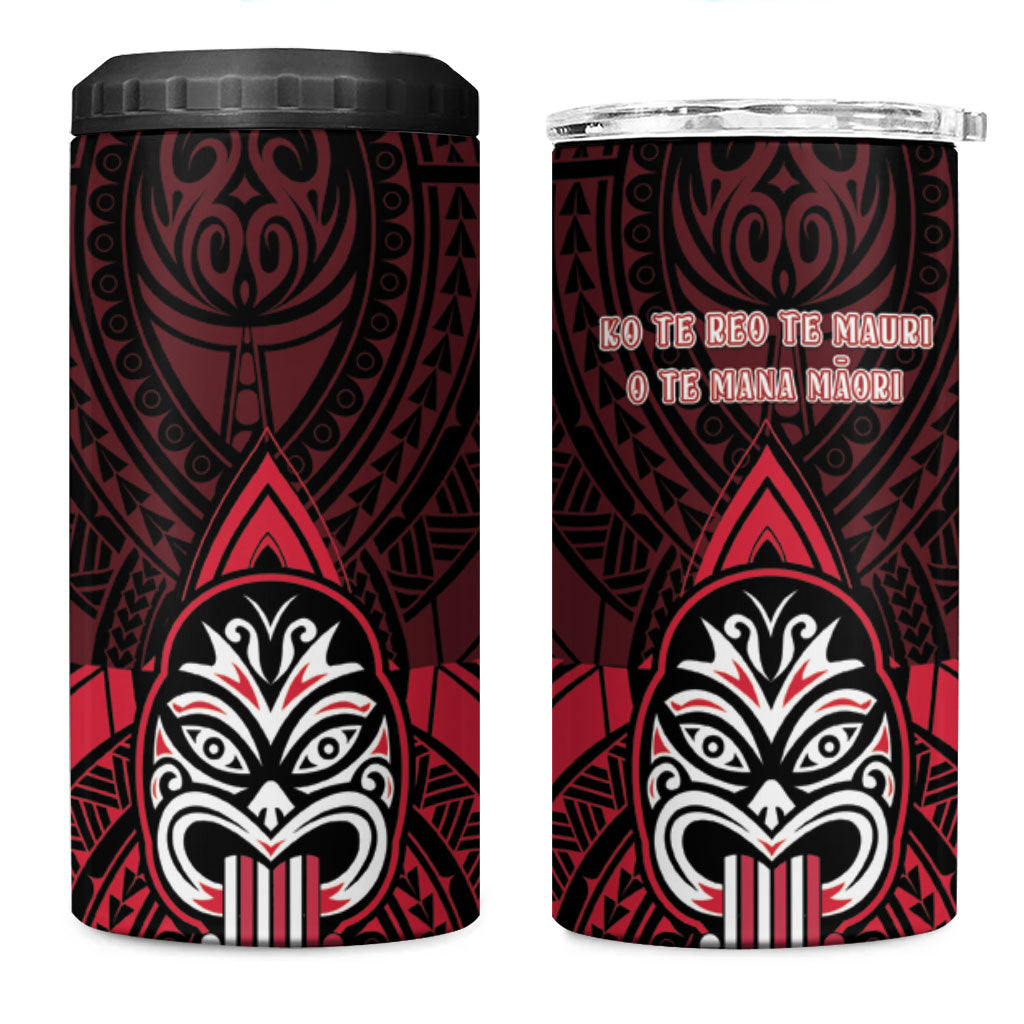 New Zealand Maori Language Week 4 in 1 Can Cooler Tumbler Te Wiki O Te Reo Maori Hei Tiki LT22 One Size: 16 oz Red - Polynesian Pride