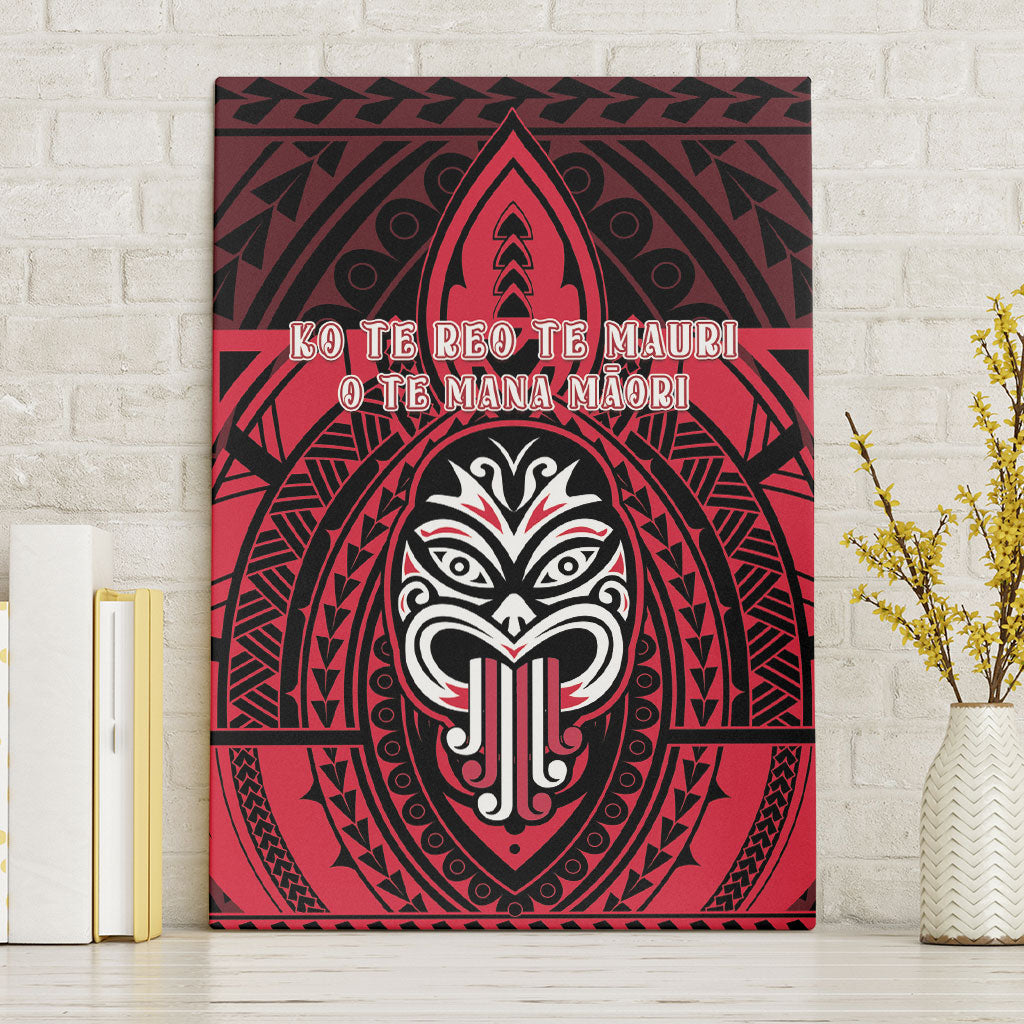 New Zealand Maori Language Week Canvas Wall Art Te Wiki O Te Reo Maori Hei Tiki LT22 Without Frame Red - Polynesian Pride