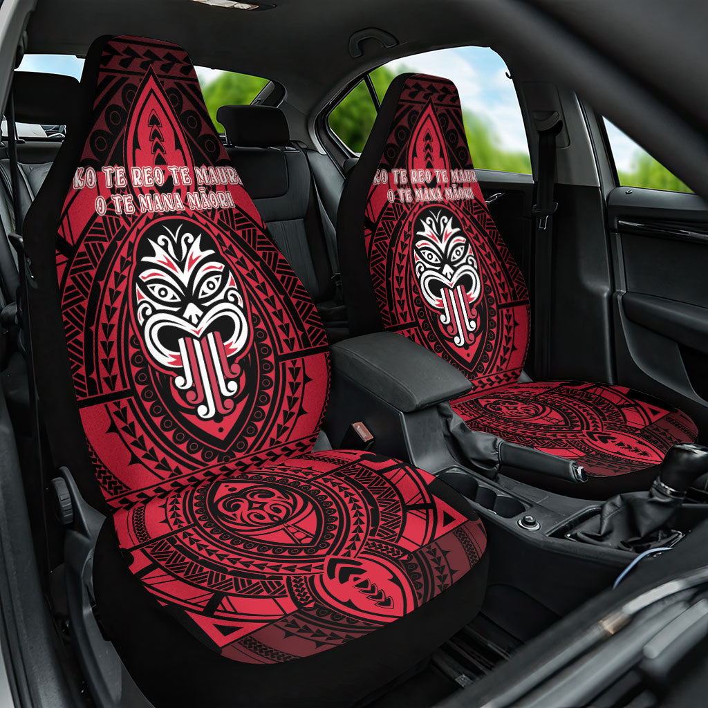 New Zealand Maori Language Week Car Seat Cover Te Wiki O Te Reo Maori Hei Tiki LT22 One Size Red - Polynesian Pride