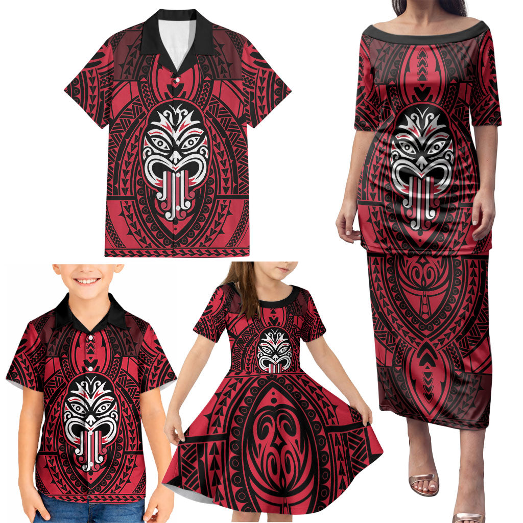 New Zealand Maori Language Week Family Matching Puletasi and Hawaiian Shirt Te Wiki O Te Reo Maori Hei Tiki LT22 - Polynesian Pride