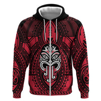 New Zealand Maori Language Week Hoodie Te Wiki O Te Reo Maori Hei Tiki LT22 Zip Hoodie Red - Polynesian Pride