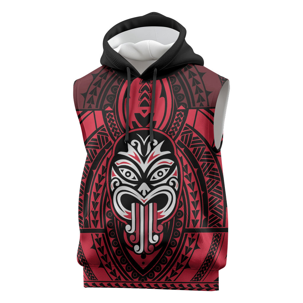 New Zealand Maori Language Week Sleeveless Hoodie Te Wiki O Te Reo Maori Hei Tiki LT22 Red - Polynesian Pride