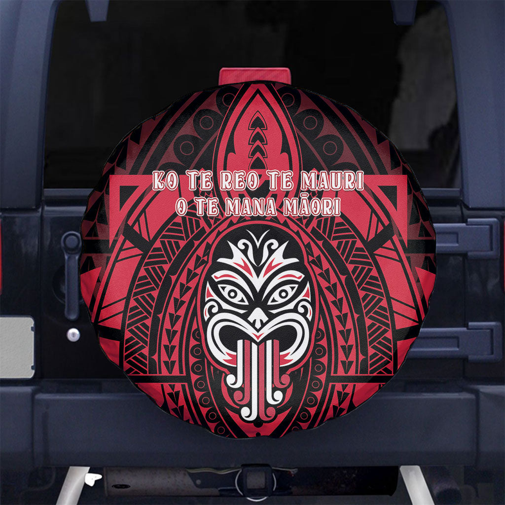 New Zealand Maori Language Week Spare Tire Cover Te Wiki O Te Reo Maori Hei Tiki LT22 No hole Red - Polynesian Pride