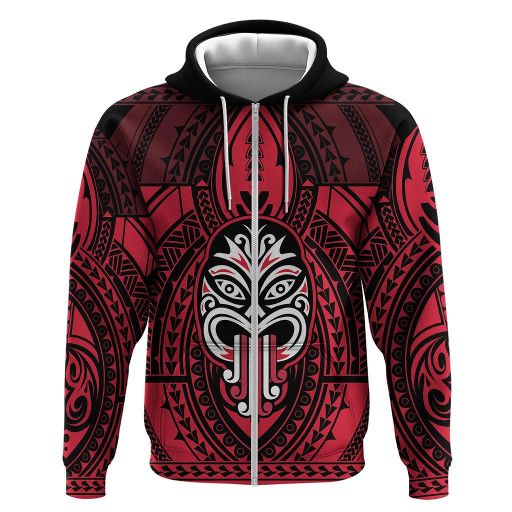 New Zealand Maori Language Week Zip Hoodie Te Wiki O Te Reo Maori Hei Tiki LT22 Zip Hoodie Red - Polynesian Pride