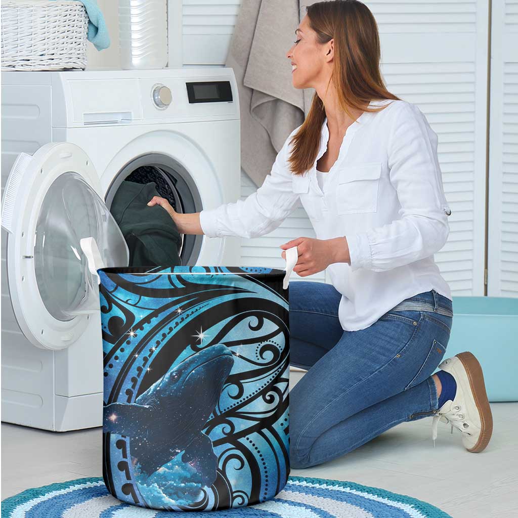 New Zealand Matariki Laundry Basket Maori Humpback Whale Galaxy LT22 - Polynesian Pride