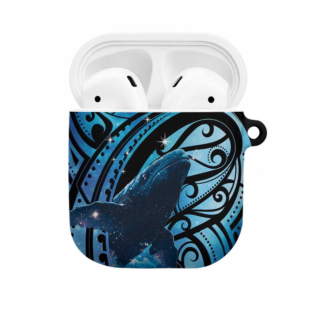 New Zealand Matariki AirPods Case Maori Humpback Whale Galaxy LT22 Blue - Polynesian Pride