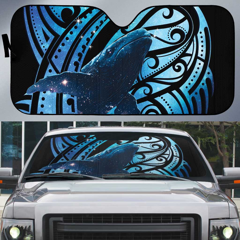 New Zealand Matariki Auto Sun Shade Maori Humpback Whale Galaxy LT22 Blue - Polynesian Pride