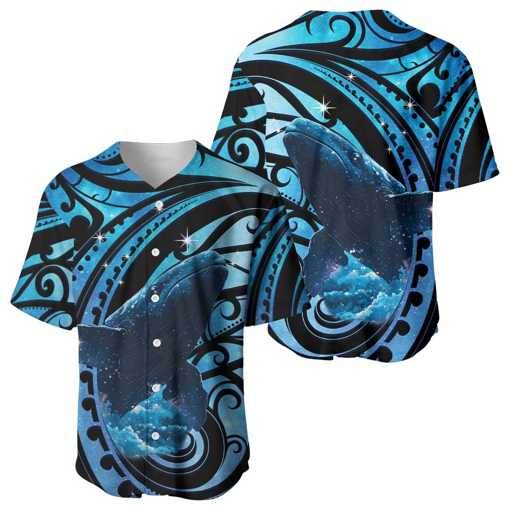 New Zealand Matariki Baseball Jersey Maori Humpback Whale Galaxy LT22 - Polynesian Pride