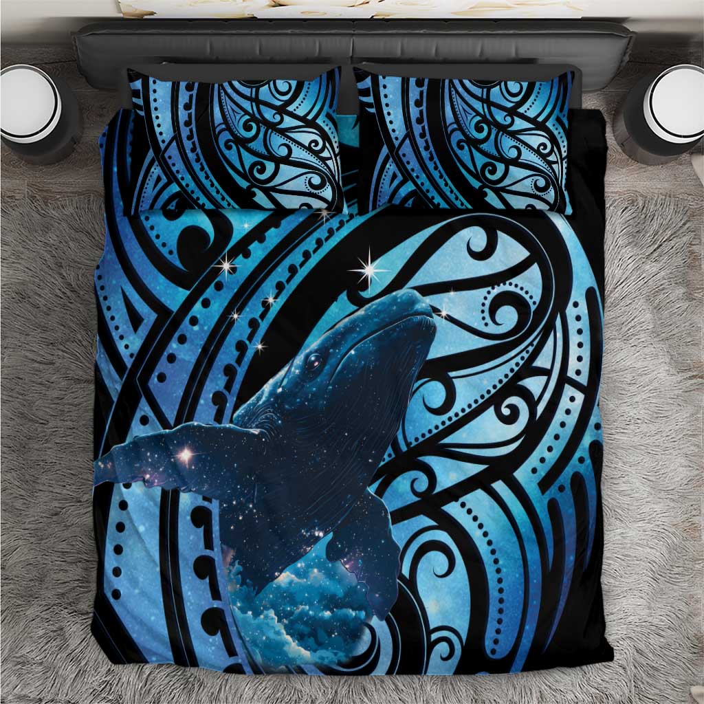 New Zealand Matariki Bedding Set Maori Humpback Whale Galaxy LT22 Blue - Polynesian Pride