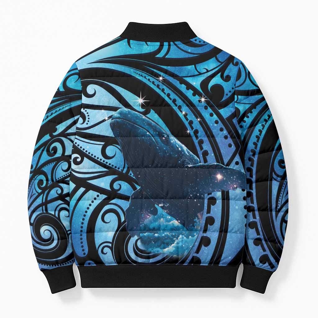 New Zealand Matariki Bomber Puffer Jacket Maori Humpback Whale Galaxy LT22 - Polynesian Pride
