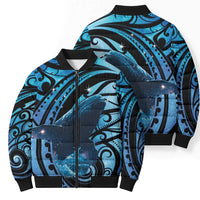 New Zealand Matariki Bomber Puffer Jacket Maori Humpback Whale Galaxy LT22 - Polynesian Pride