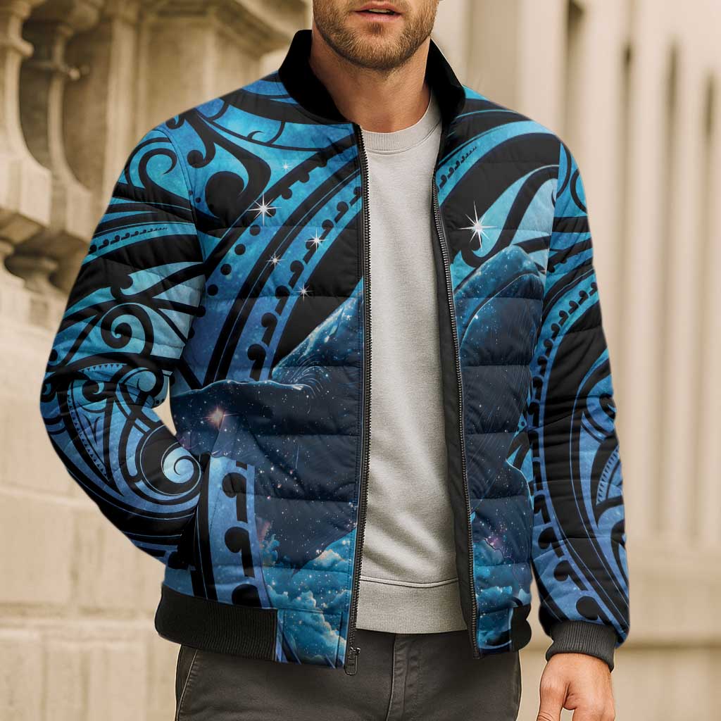 New Zealand Matariki Bomber Puffer Jacket Maori Humpback Whale Galaxy LT22 - Polynesian Pride