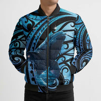 New Zealand Matariki Bomber Puffer Jacket Maori Humpback Whale Galaxy LT22 - Polynesian Pride