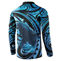 New Zealand Matariki Button Sweatshirt Maori Humpback Whale Galaxy LT22 - Polynesian Pride