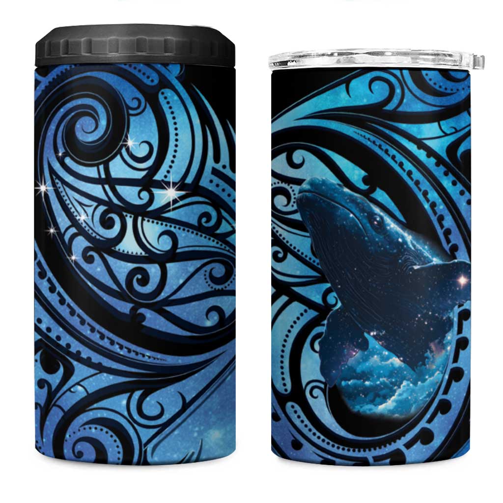 New Zealand Matariki 4 in 1 Can Cooler Tumbler Maori Humpback Whale Galaxy LT22 One Size: 16 oz Blue - Polynesian Pride