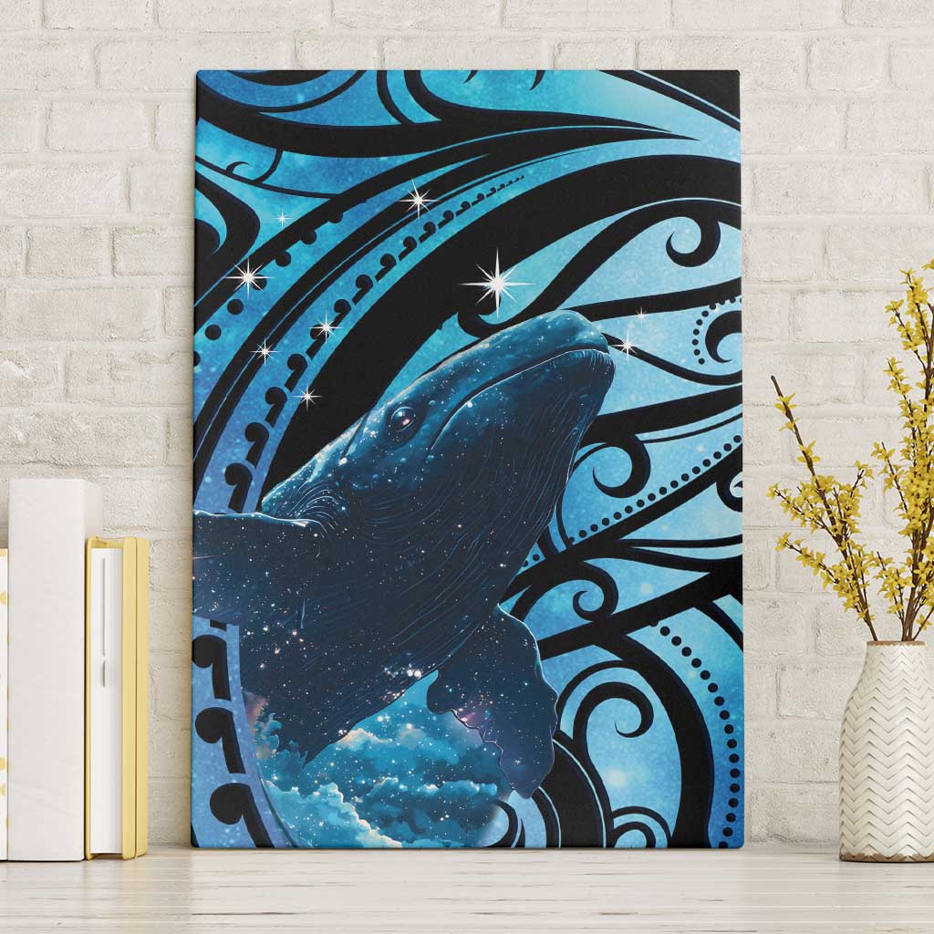 New Zealand Matariki Canvas Wall Art Maori Humpback Whale Galaxy LT22 Without Frame Blue - Polynesian Pride