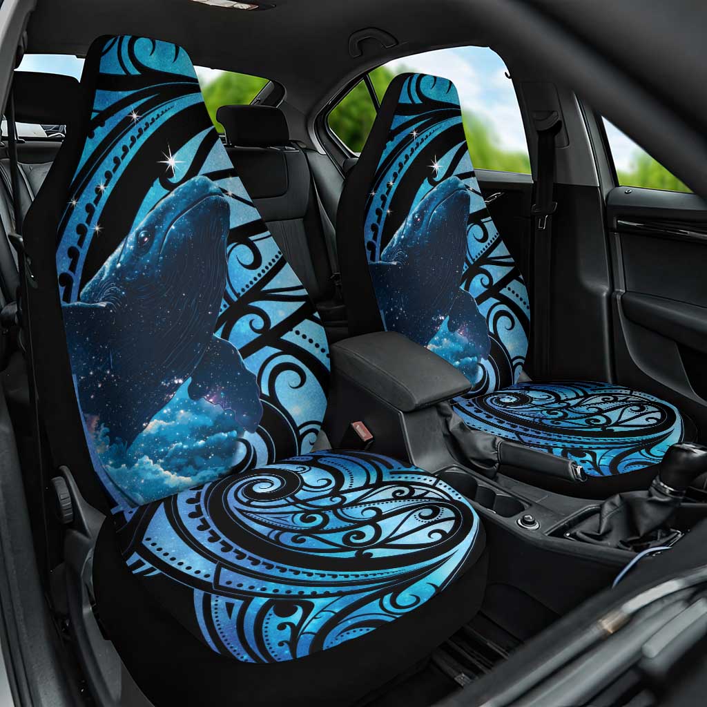 New Zealand Matariki Car Seat Cover Maori Humpback Whale Galaxy LT22 One Size Blue - Polynesian Pride