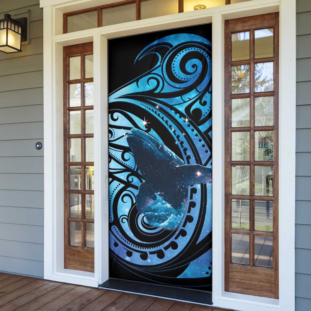 New Zealand Matariki Door Cover Maori Humpback Whale Galaxy LT22 - Polynesian Pride
