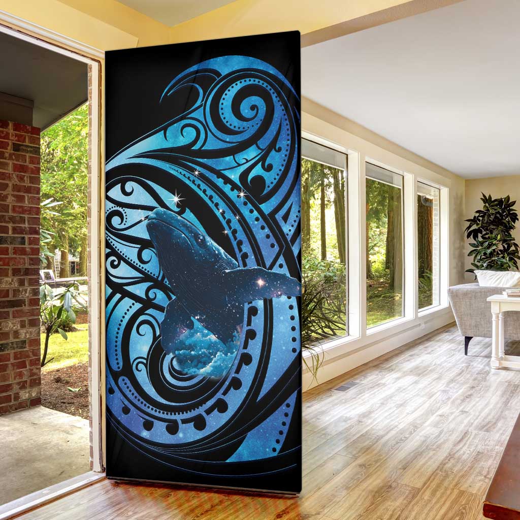 New Zealand Matariki Door Cover Maori Humpback Whale Galaxy LT22 - Polynesian Pride