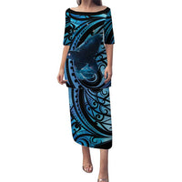 New Zealand Matariki Family Matching Puletasi and Hawaiian Shirt Maori Humpback Whale Galaxy